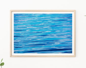 Ocean Photography - Water Ripples, Blue Abstract Wall Art, Coastal Photos, Beachhouse Decor, Beach Decor Aqua Abstract, Water Photography