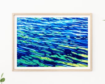 Fotografía del océano: fotografía acuática, arte abstracto de pared azul, fotografías costeras, decoración de la playa, decoración de la playa, abstracto acuático, fotografías acuáticas