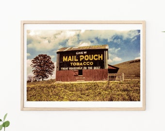 Mail Pouch Photography, Mail Pouch Tobacco, Rustic Print, Country Barn, Farmhouse Decor, Vintage Barn Photography, Farmhouse Wall Art,Rustic