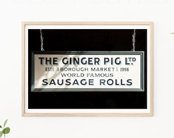London Photography-Borough Market, The Ginger Pig, London Travel Print, London Print, London Food Market, Kitchen Wall Decor, Kitchen Decor