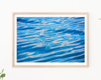 Ocean Photography - Water Ripples, Blue Abstract Wall Art, Coastal Prints, Beachhouse Decor, Coastal Decor, Aqua Abstract, Water Photography