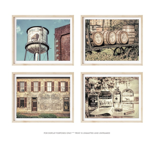 Bourbon Photography - Set of 4 Bourbon Prints - Bourbon Photos, Bourbon Prints, Man Cave Decor, Home Bar Decor, Bar Wall Art, PRINT SALE