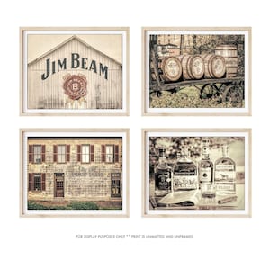 Bourbon Photography - Set of 4 Bourbon Prints, Bourbon Photos, Bourbon Prints, Man Cave Decor, Home Bar Decor, Bar Wall Art, PRINT SALE