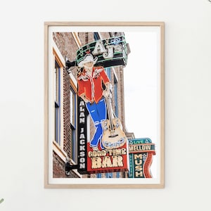 Nashville Photography - Alan Jackson, Good Time Bar, Neon Lights, Nashville Rooftop Bar, Broadway Bar, Nashville Iconic Bar, Nashville Photo