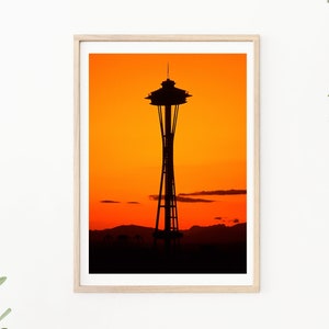 Space Needle, Seattle, Space Needle, Orange Photo, Pike Place Market, Travel Photography, Travel Photos, Seattle Photography, Seattle Sunset