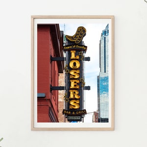 Losers Bar - Keepin&#39; It Country, Nashville Bars, Country Music, Music City Print, Country Western Bar, Broadway Bars, Nashville Photography