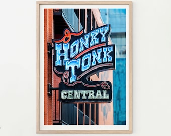 Nashville Photography - Honky Tonk Central, Nashville Bars, Country Music, Nashville Print, Honky Tonk Saloon, Country Western, Music City