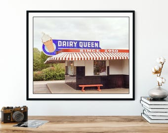 Dairy Queen Ice Cream, Dairy Queen Sign, Vintage Dairy Queen Photo