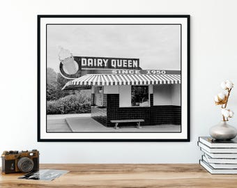 Dairy Queen Ice Cream, Dairy Queen Sign, Vintage Dairy Queen Photo