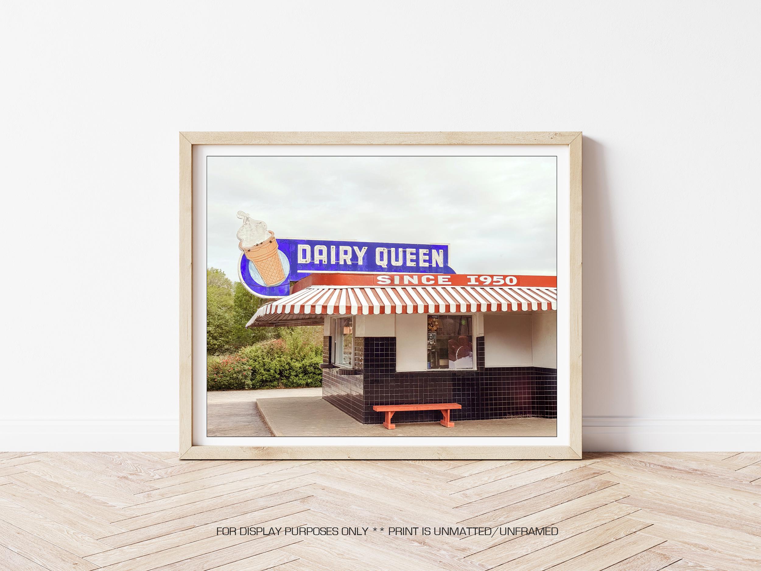 Dairy Queen Ice Cream, Dairy Queen Sign, Vintage Dairy Queen Photo
