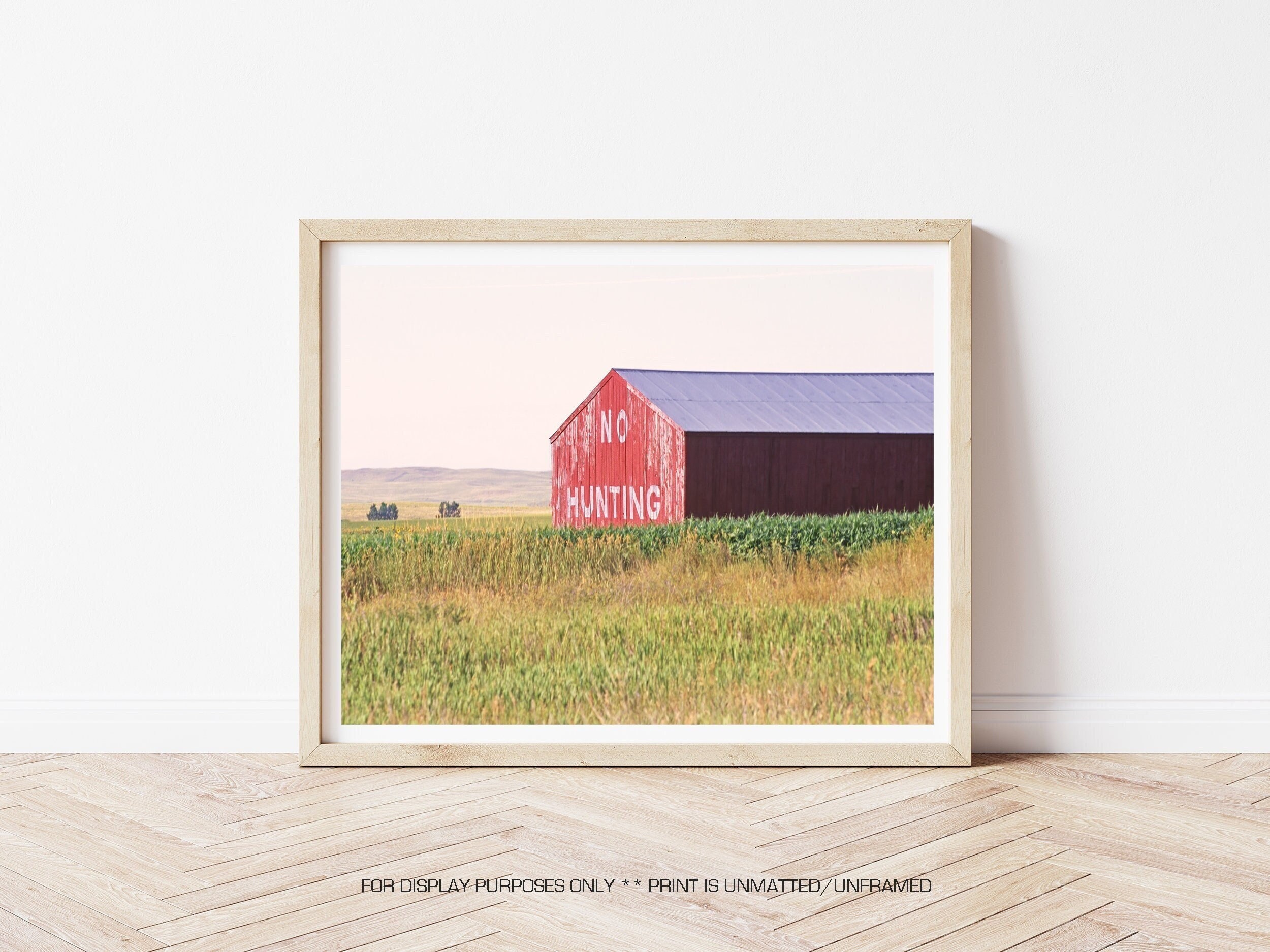 Barn Photography - Red Barn, No Hunting Sign, Rustic Barn, Farmhouse Wall Art, Americana, Western Barn, Western Wall Art, American Farmland