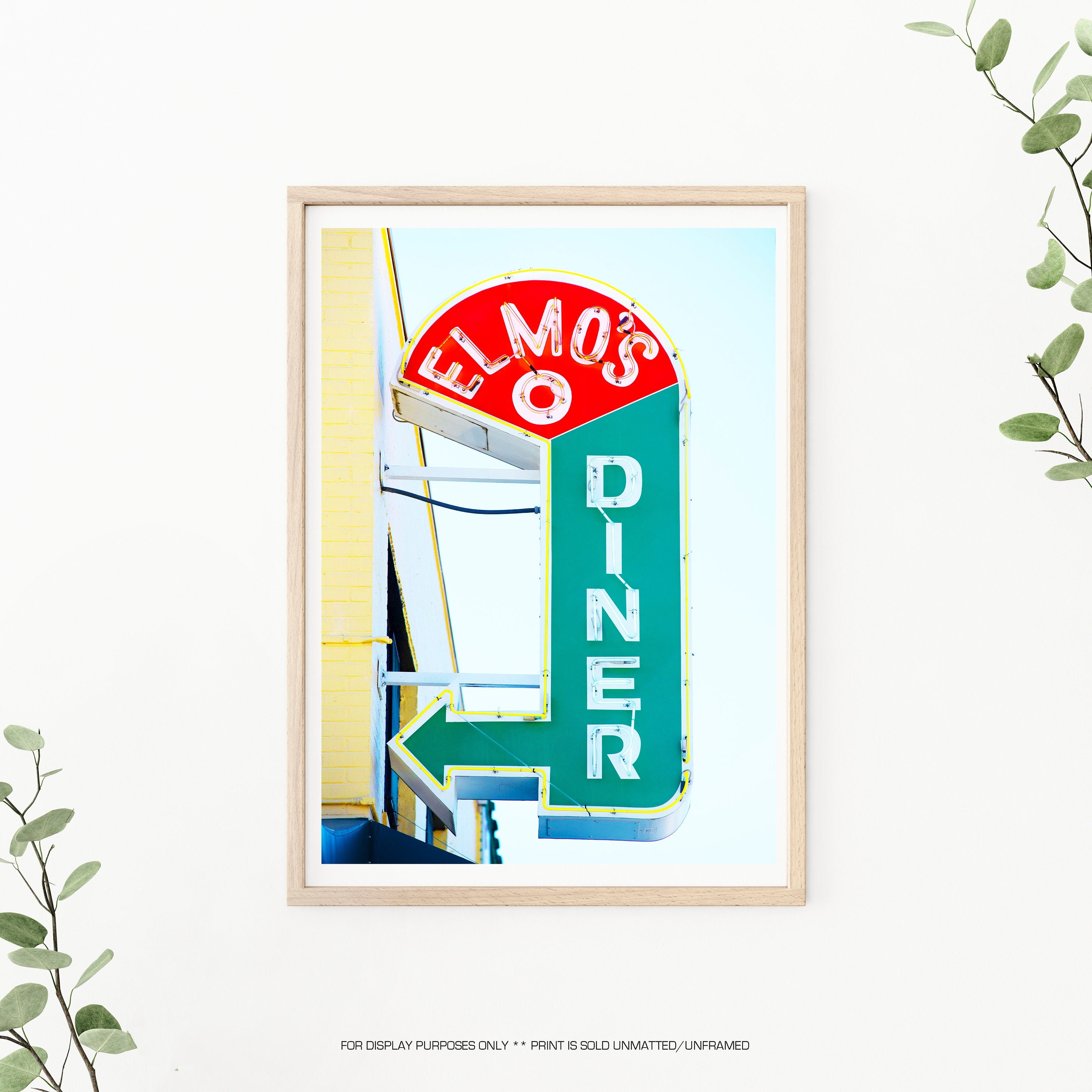 Elmo's Diner Photo-Durham NC Photography, Vintage Diner Signs, Duke Landmark, Durham Landmark, Kitchen Wall Art, Kitchen Decor, Durham Photo