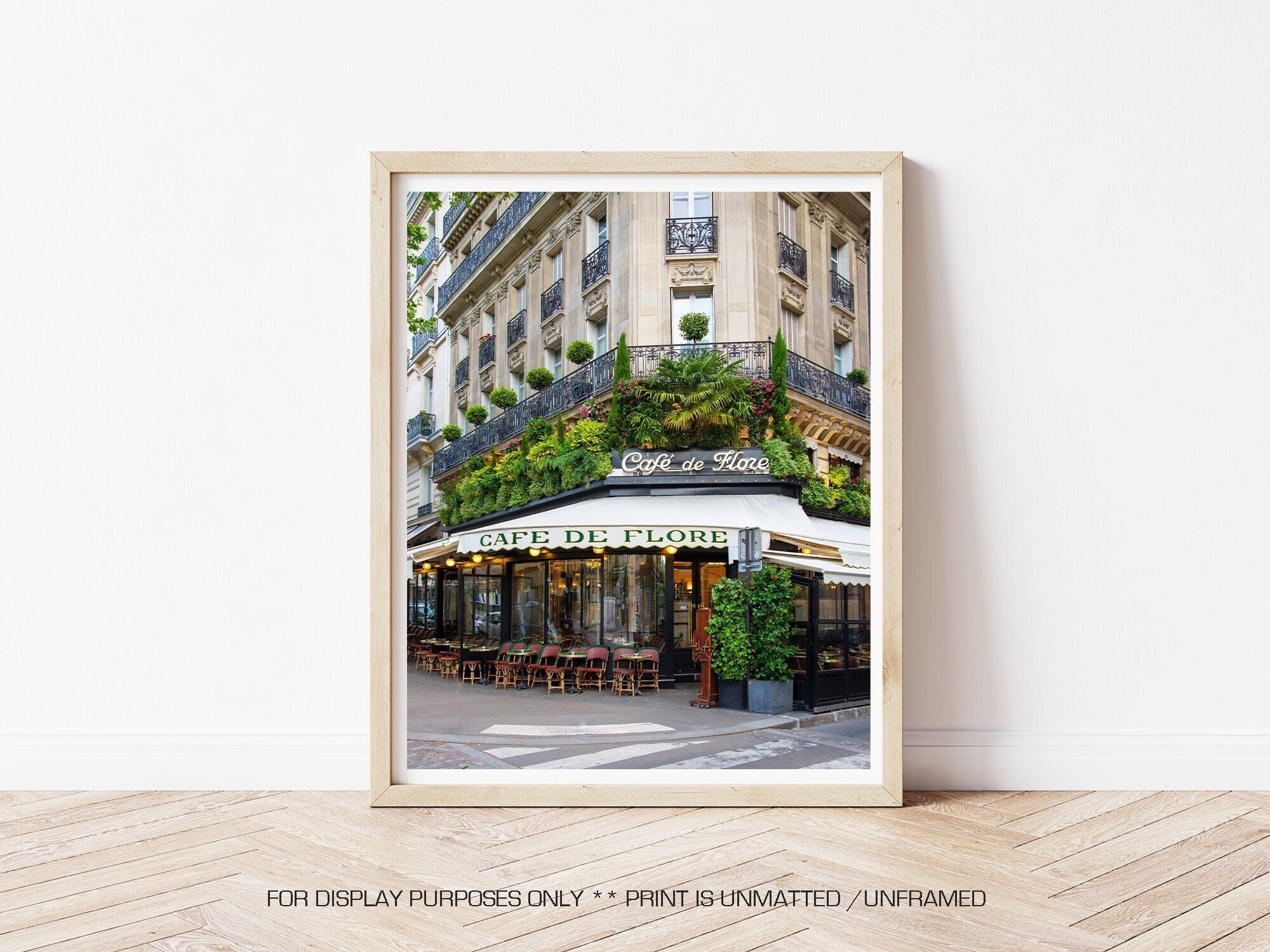 Paris Photography - Cafe De Flore, Paris Photo, Famous Parisian Cafe, Kitchen Wall Art, Paris Home Decor, Paris Landmark, Paris Restaurant