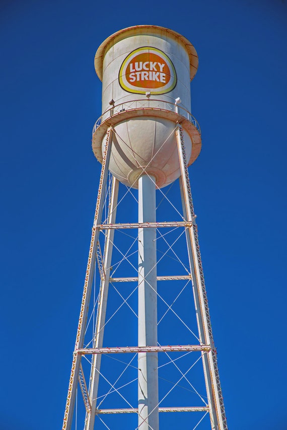 tobacco tower Lucky Strike Water Tower, Tobacco Advertising, Durham NC Photography Photo,  Man Cave Art, Vintage Signs, Lucky Strike, Tobacco Road, Tobacco