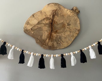 Beaded Yarn Tassel Boho Garland