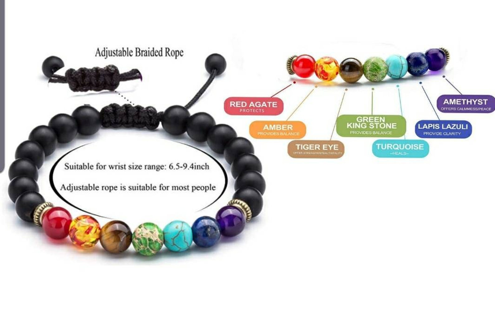 Adjustable 7 Chakra Bracelet Chakra jewelry Spiritual Etsy