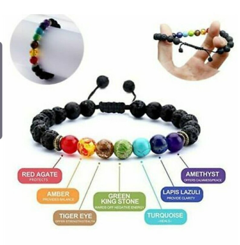 Adjustable 7 Chakra Bracelet Chakra Jewelry Spiritual Etsy