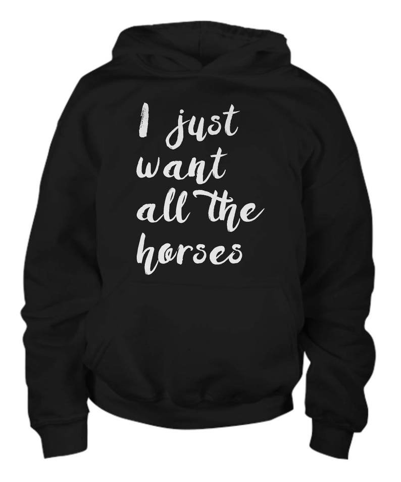 Youth Horse Hoodie / All the Horses / Horse Clothing / Horse Etsy