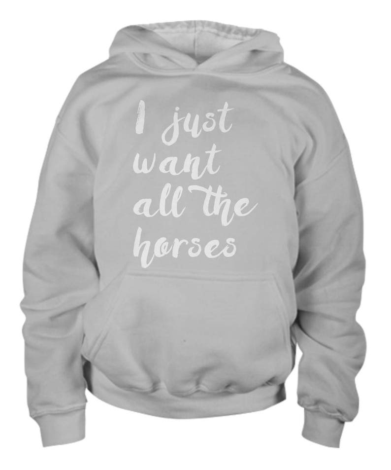 Youth Horse Hoodie / All the Horses / Horse Clothing / Horse Etsy