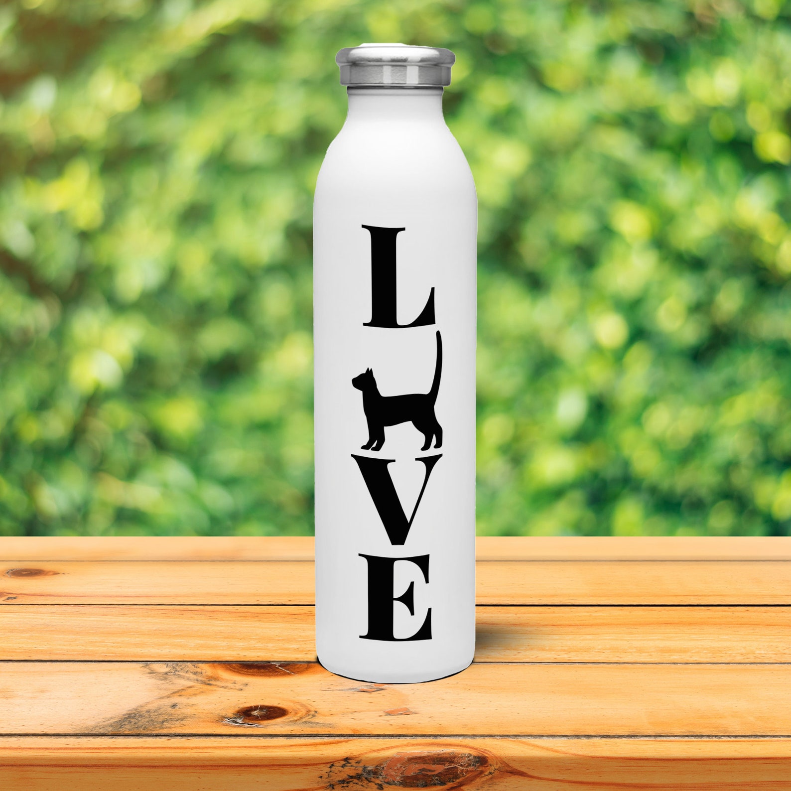 LOVE Cats Water Bottle Custom water bottle Cute tumbler Etsy