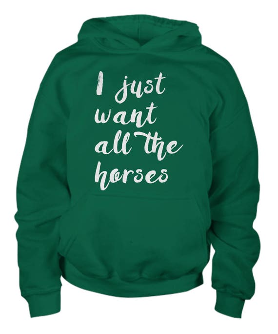 Youth Horse Hoodie / All the Horses / Horse Clothing / Horse Etsy