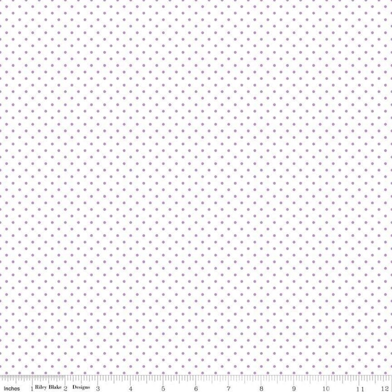 Lavender Small Dot Fabric Riley Blake Swiss Dot White and - Etsy