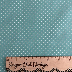 Light Blue Green Small Dot Cotton Fabric - Riley Blake Swiss Dot in Cottage