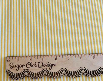 Yellow and White Narrow Stripe Fabric - Riley Blake Designs 1/8&quot; Stripe in Mustard