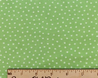 Lime Green Andover Star Bright Woven Quilting Cotton Fabric
