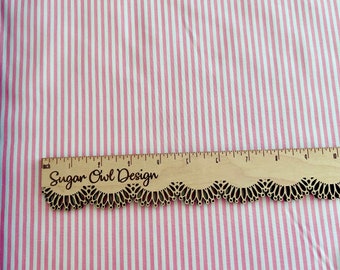 Pink and White Narrow Stripe Fabric - Riley Blake Designs 1/8&quot; Stripe in Peony