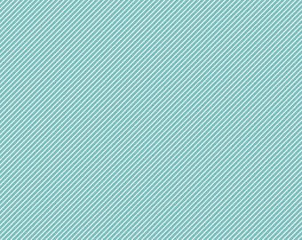 Blue and White Stripe Fabric - Riley Blake Designs Wistful Winds - Blue and White Pin Stripe - Diagonal Stripe Fabric - Bias Stripe