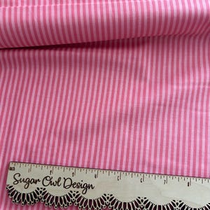 Pink Narrow Stripe Fabric - Riley Blake Designs 1/8&quot; Tonal Stripe in Sugar Pink