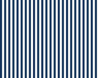 Navy and White Stripe Fabric - Riley Blake Designs 1/4" Stripe - Blue and White Stripe - Quarter Inch Stripe Fabric