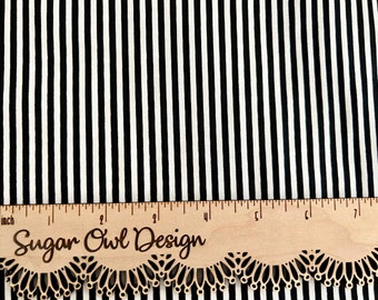 Black and White Stripe Fabric - Riley Blake Designs 1/8&quot; Stripe -  Black and White Stripe - Eighth Inch Stripe Fabric