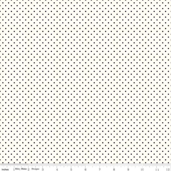 Black Pin Dot Fabric Riley Blake Swiss Dot Black and Cream | Etsy