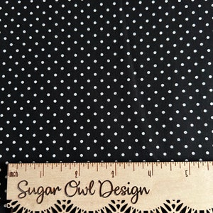 Black and White Small Dot Fabric - Riley Blake White Swiss Dot on Black Quilting Cotton