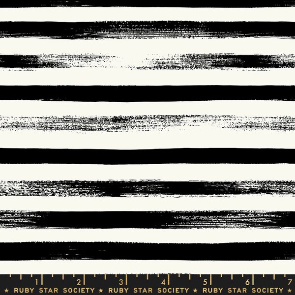 Black and White Stripe Fabric - Ruby Star Zip Black 3/8" Stripe Quilters Cotton