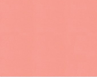 LAST 28" of Solid Coral Fabric - Moda Bella Solids Carnation Cotton - Grapefruit Colored Solid Fabric Remnant