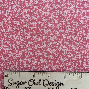Dark Pink Floral Fabric - Riley Blake Spring Gardens Ditzy Floral in Sugar Pink