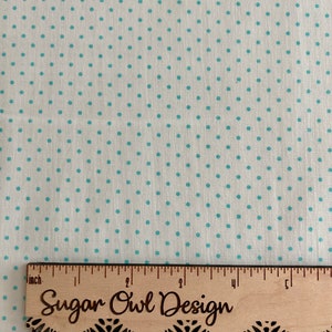 Aqua Blue Small Dot Fabric - Riley Blake Swiss Dot in Aqua - White and Light Blue Pin Dot Fabric