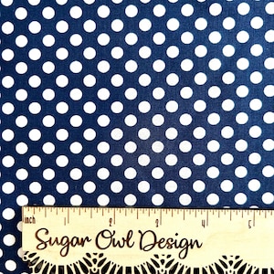 Navy Blue Polka Dot Fabric - Riley Blake Small Dot in Navy