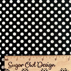 Black Polka Dot Cotton Fabric - Riley Blake Small Dot in Black