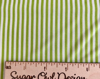 Green and White Stripe Fabric - Riley Blake Designs 1/8" Stripe  - Narrow Stripe Quilting Cotton Fabric