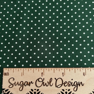Dark Green Small Dot Cotton Fabric - Riley Blake Swiss Dot in Christmas
