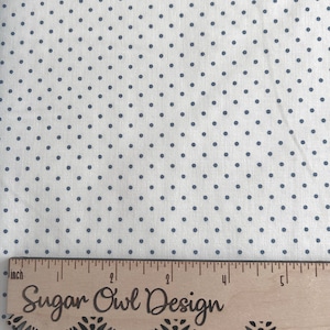 Blue Small Dot Fabric - Riley Blake Swiss Dot - White and Denim Blue Pin Dot Fabric