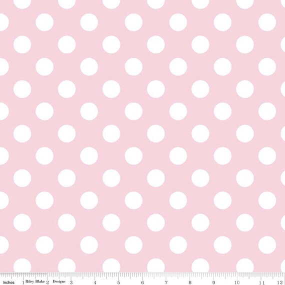 Pink Polka Dot Fabric Riley Blake Medium Dot Baby Pink And Etsy