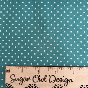 Teal Small Dot Fabric - Riley Blake Swiss Dot Cotton Fabric