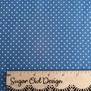 Blue Small Dot Cotton Fabric - Riley Blake Blueberry Blue Swiss Dot