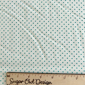 Blue Small Dot Fabric - Riley Blake Swiss Dot in Teal Fabric