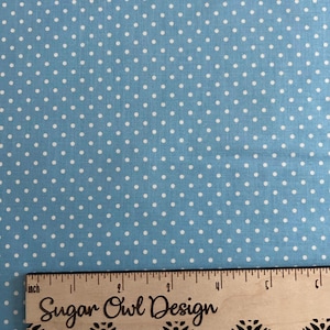 Light Blue Small Dot Cotton Fabric - Riley Blake Celestial Blue Swiss Dot